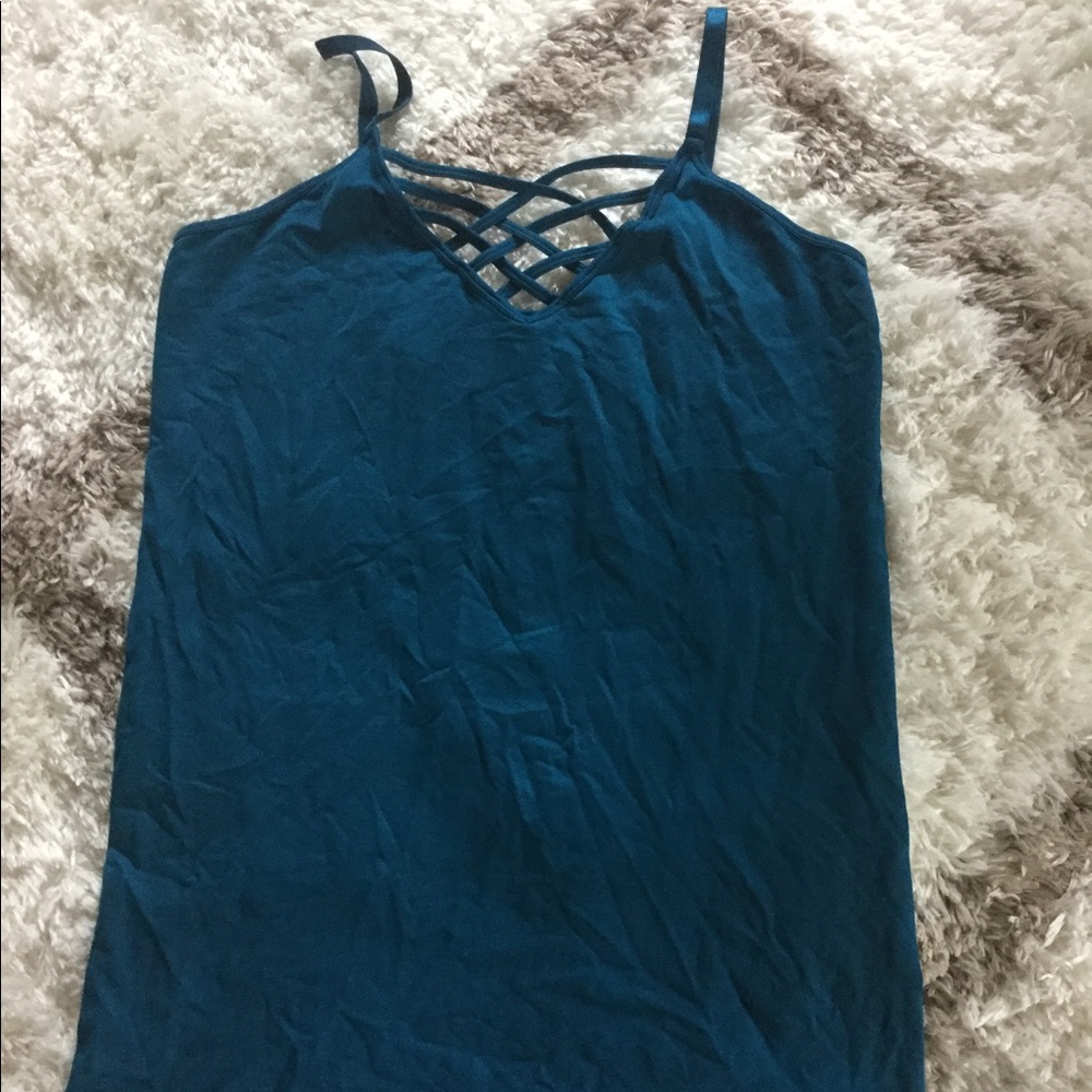 Zenana Triple Criss Cross Caged Long Seamless Tank